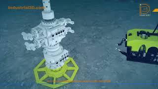 Offshore Subsea Drilling Animation BOP Setting & Deltascope Annular Tool | Industrial3D