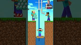 Help Poor Herobrine vs Rich Noob save son from the water #minecraftshorts #fyp