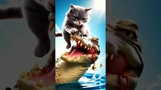 How Did This Cat Outsmart a Crocodile? #funny #cute #cutecat