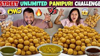 UNLIMITED STREET GOLGAPPA EATING CHALLENGE | STREET PANIPURI EATING COMPETITION