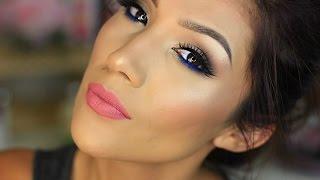 Neutral Eyes & Pop of Blue Makeup Tutorial