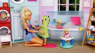 Barbie & Ken Doll Family Night Routine & Playground Adventure