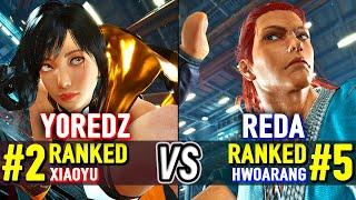 T8  Y0REDZ (#2 Ranked Xiaoyu) vs REDA (#5 Ranked Hwoarang)  Tekken 8 High Level Gameplay