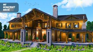 Minecraft: How to Build a Large 2-Story Wooden Mansion (Easy to Build) | Tutorial