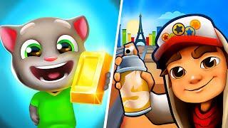 Talking Tom Gold Run vs Subway Surfers Paris Summer Games 2024 - All Levels Gameplay Android, iOS