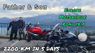 MOTORCYCLE EURO-TRIP | FATHER & SON | 4K | SCENIC ROADS| GOPRO10