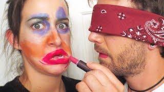 BLINDFOLDED MAKEUP CHALLENGE!! (3.3.13 - Day 1403)