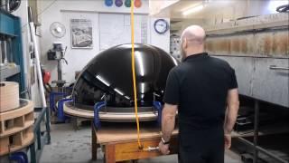 Perspex 1400mm Black Acrylic Blow Moulded Hemisphere Dome, Plexiglas