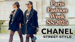 CHANEL  Street Style Paris Fashion Week 2024/2025. Best Outfits and Most Stylish Fashionistas!