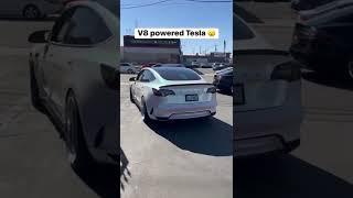 V8 Powered Tesla!! #shorts