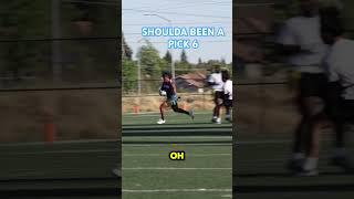 Shoulda been a pick 6 || Cody Allen #football #flagfootball #interception eption