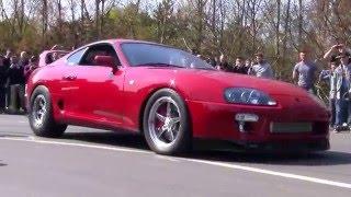 Leaving car meet  POG's Aventador vs. Jimmy's 1700HP Supra