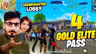 First Time Try With 4 Golden Elite Pass In BR Rank  ये नही सोचा था || Free Fire max