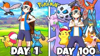 I Spend 100 Day With Only Ash Pokemon  [ FULL POKEMON MOVIE ]