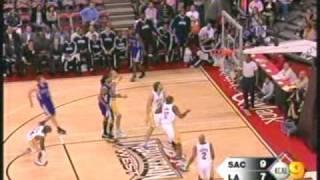 Beno Udrih crosses Kobe Bryant and sends him to the floor