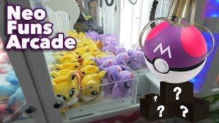 Pokemon claw machine wins and mystery boxes at NeoFuns arcade!