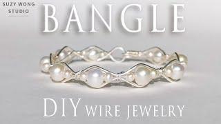 Simple Bangle| Easy Bracelet| Pearl Bangle| DIY Ring| Wire Wrap Tutorial| DIY Jewelry| How to make