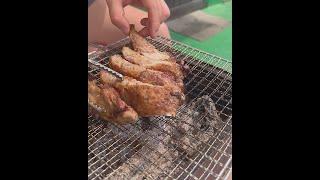 Korean pork back ribs mukbang in an old Korean house