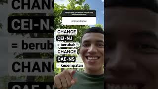 Pengucapan : CHANGE vs CHANCE #bahasainggris #shorts