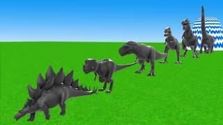 Paint Animals T Rex Herbivores Dinosaurs Size Comparison 3D Fountain Crosing Shadow Dinosaur Itself