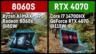 AMD Radeon 8060s vs. Nvidia RTX 4070 (Ryzen Ai Max+ 395)