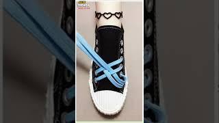How to tie shoelaces canvas? Shoe lacing 6 holes #shorts #shoeslacestyles