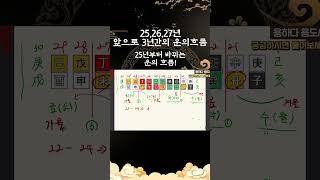 25년 운의 흐름이 좋아지는 사주는?  #사주 #신년운세