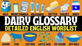 Dairy Products English Glossary | Types of Dairy | English Speaking Practice | USA & UK ENGLISH