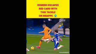Mbappe Tackle by Carlos Romero Escape Red Card 