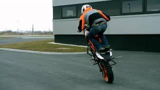 Rok Bagoros stunt training in pre-season with KTM Duke 125 / Ktm Duke 125 Stunt 2011