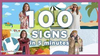 100 ASL Signs In 5 Minutes | The 4 Seasons