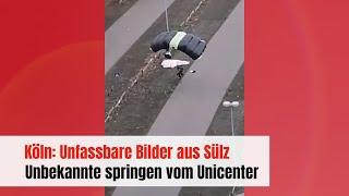 Köln: Unbekannte springen mit Fallschirmen vom Unicenter in Sülz