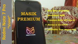 MASIK PREMIUM (30th Aug build) | Redmi Note 7 Pro ‘Violet’ | New Boot Animation, Smoothest ROM