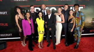 Cast of Netflix's "The Recruit" pose together at their world premiere in Los Angeles