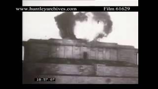 Soviets blow up Nazi Emblem on Reichstag.  Archive film 61629