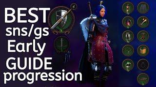 Throne and Liberty Best sns/gs early progression guide (Best green, weapons, armor, skills)