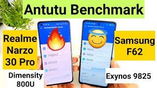 Samsung f62 vs realme narzo 30 pro antutu benchmark comparison