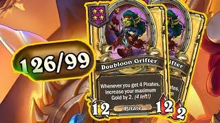 Double Golden Doubloon Grifter Hits The Max Gold Cap So Fast | Dogdog Hearthstone Battlegrounds