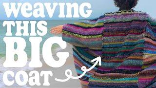 Weaving a Big Coat (with Self-Striping Yarns and Saori Sewing Patterns)