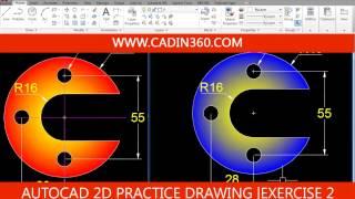 AUTOCAD 2D PRACTICE DRAWING | EXERCISE 2 | BASIC TUTORIAL FOR BEGINNERS