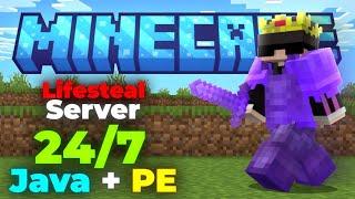 Minecraft SMP LIVE || PUBLIC SMP 24/7 JAVA + BEDROCK || PLAYING LIFESTEAL || #live #suscribe#like