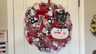 LET IT SNOW DECO MESH WREATH 14 inch frame form