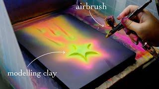 making a 3D painting using Modelling Clay & Airbrushing 