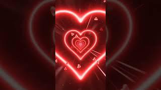 Beautiful Pink Love Heart Background Video Loop️️Neon Lights Heart Tunnel Loop Free Footage #shorts