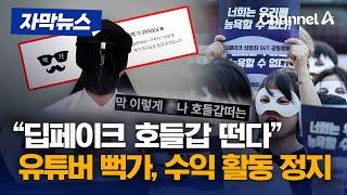 [자막뉴스] "딥페이크 호들갑 떤다" 뻑가 유튜브 수익 정지 / 채널A