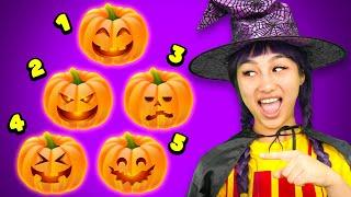 Five Little HW Pumpkins Jumping on the Bed  | Nursery Rhymes | Tigi Boo