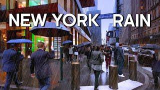 NEW YORK Thanksgiving Vibes  Christmas Walking Tour 4K, Rain Walk in Manhattan