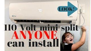 VIDEO REVIEW: No HVAC contractor needed ductless mini split installation heat pump 110 volt install