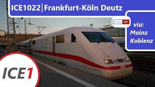 Führerstandsmitfahrt/Cabride Frankfurt/Main-Köln Deutz *ICE1022* (ICE1 II BR401)