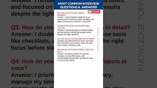 Most Common Job Interview Questions and Answers